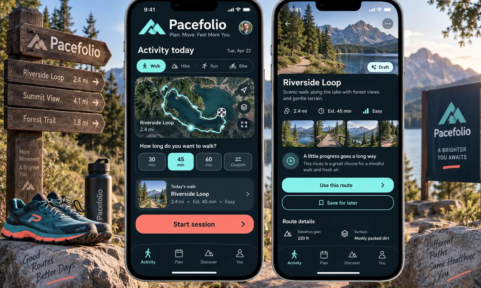 Pacefolio Mobile App hero